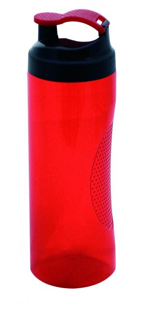 Trinkflasche Vitality 450 ml Transparent / Rot | Siebdruck, 3-farbig