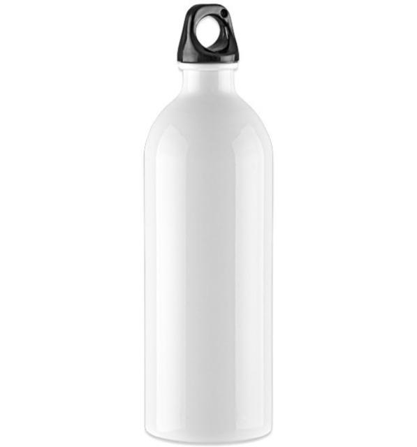 "MIG" Aluflasche 770 ml nach RAL Farbsystem mit Schraubverschluss RAL-weiß | Digitaldruck
