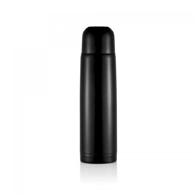 Isolierflasche Mono schwarz | Tampondruck, 1-farbig
