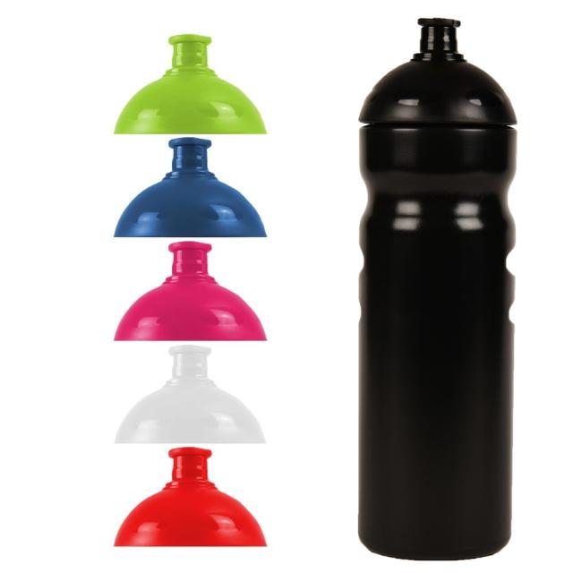 Fahrrad-Trinkflasche "Fitness" 750 ml schwarz | Siebdruck, 3-farbig